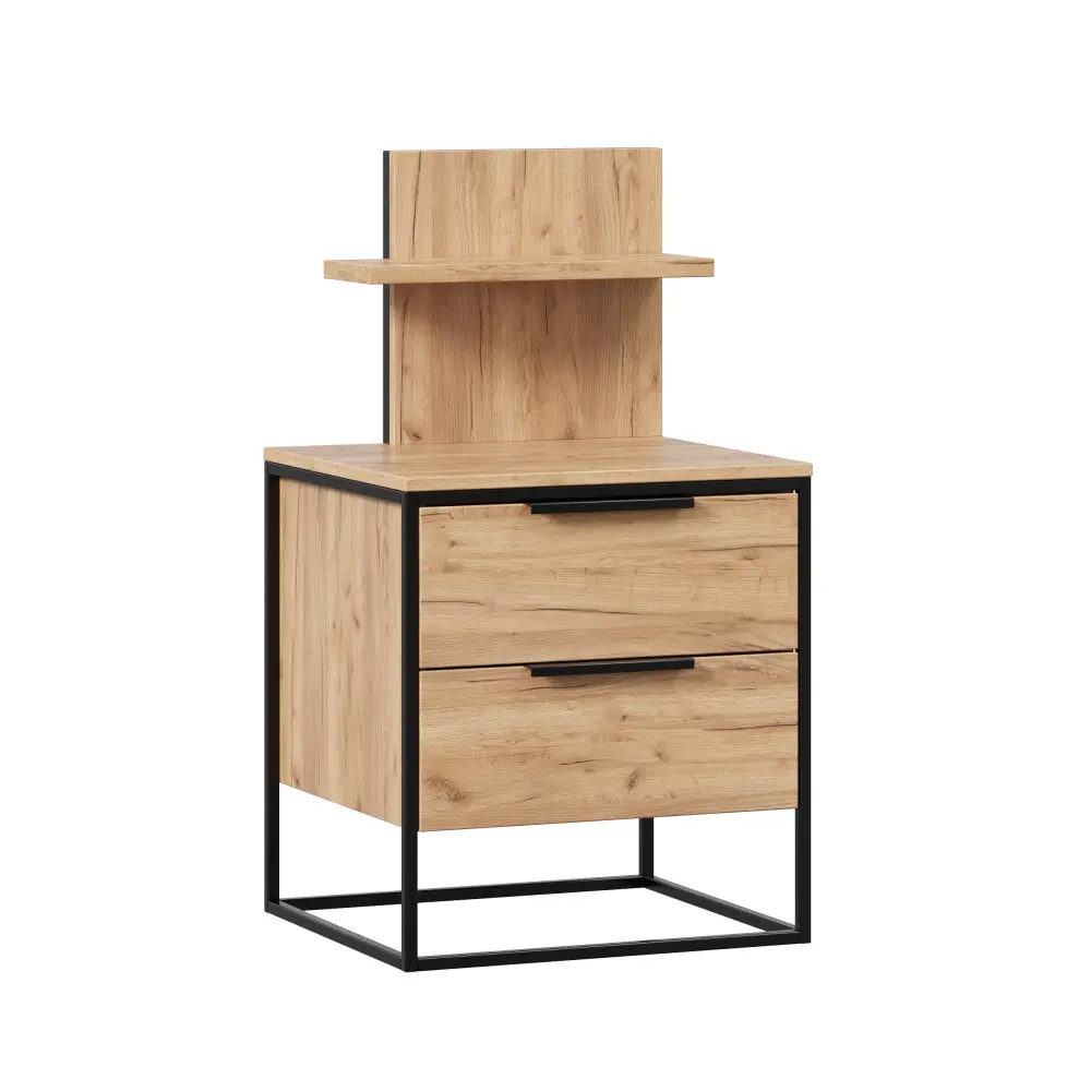 Тумба прикроватная с полкой Норд  (Дуб Золотой) ЛД | Интернет магазин Масса Мебель