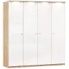 Шкаф распашной четырехстворчатый Фиджи (Дуб Золотой/Белый) ЛД