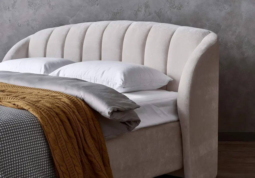 Кровать мягкая двуспальня Valencia 140/160/180/200 микровелюр/велюр (SM) | Интернет магазин Масса Мебель