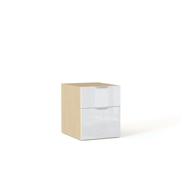 NEO Тумба с 2-мя ящиками 500х600х580 белый глянец