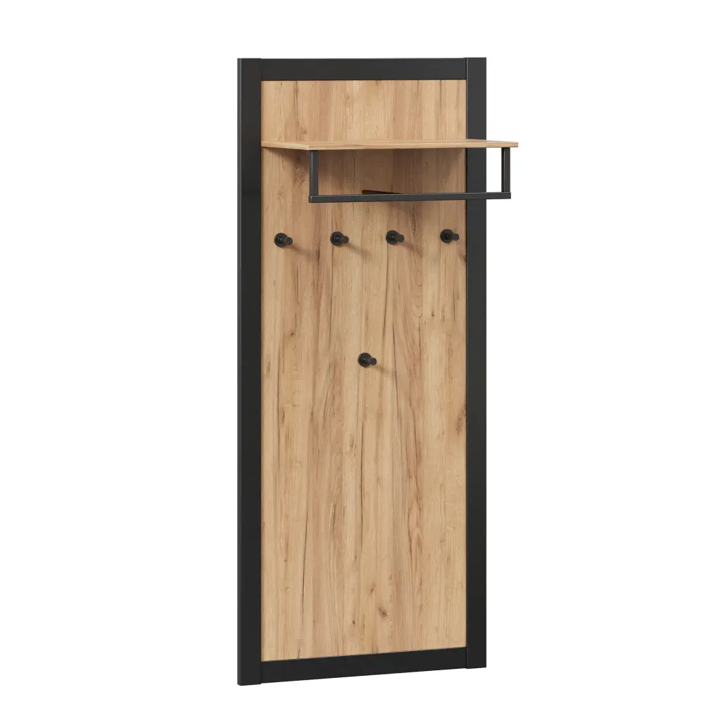 Вешалка Техно (Дуб Золотой/Чёрный) ЛД | Интернет магазин Масса Мебель