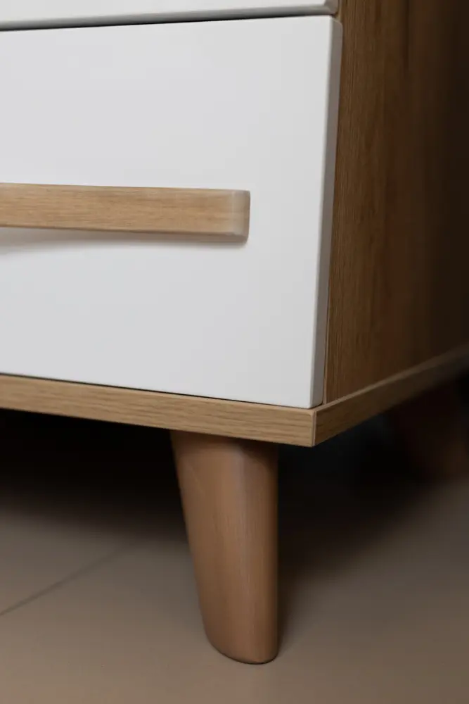 Тумба прикроватная Марта-2 (Дуб золотой/Белый глянец) ЛД | Интернет магазин Масса Мебель