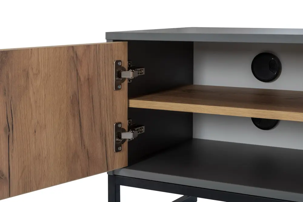 Тумба ТВ Лофт (Дуб Вотан/Оникс Серый) ЛД | Интернет магазин Масса Мебель