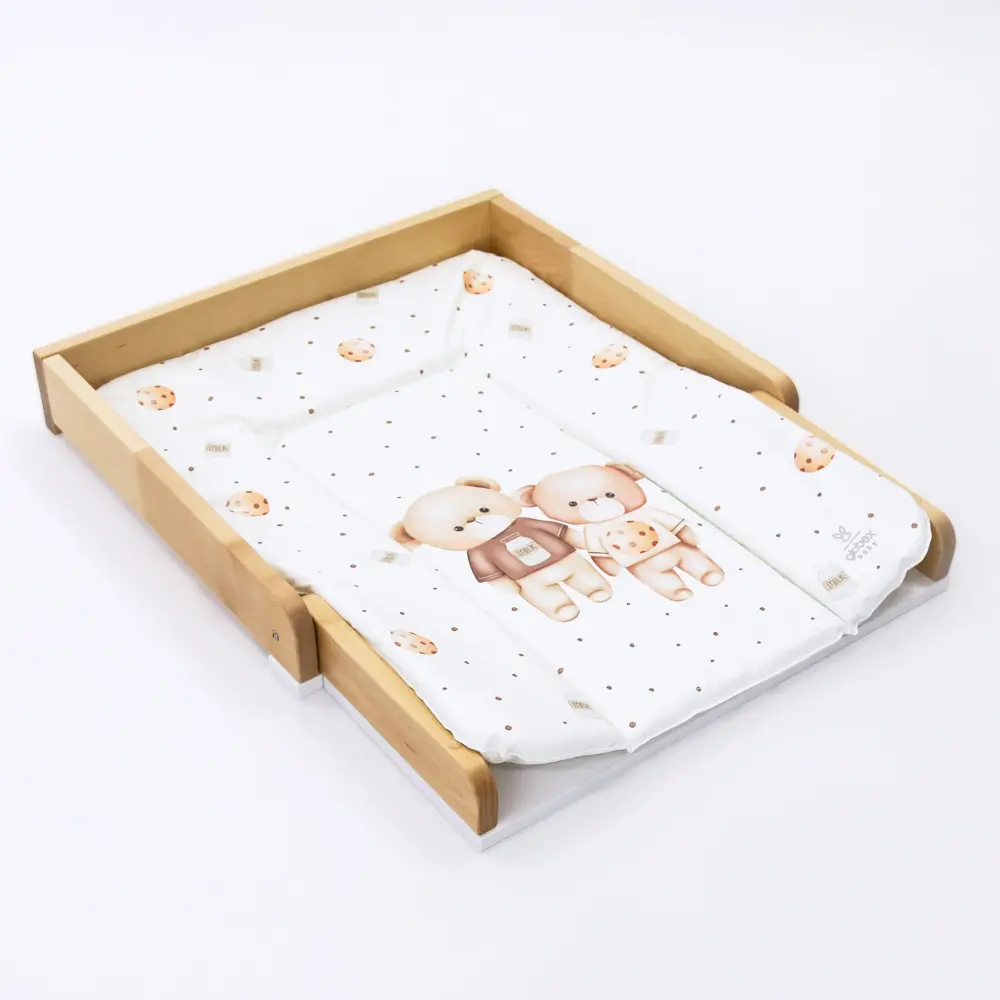 Пеленальный столик складной белый/дерево (ANT) 