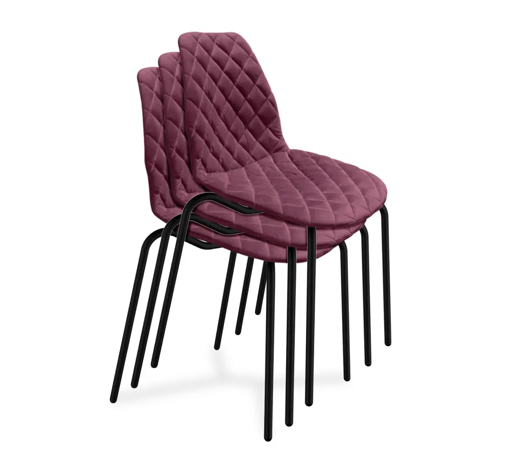 Стул мягкий SHT-ST29-C12/S130 HD ежевичное вино / черный муар (SHF) | Интернет магазин Масса Мебель