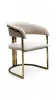 Стул мягкий Биен белый велюровый - золотой каркас, MASSA