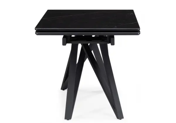 Стол обеденный раскладной Вектор (Черный матовый )