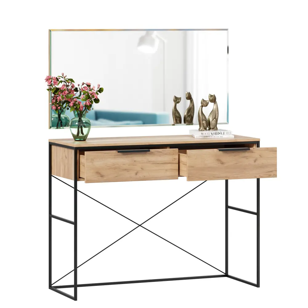 Стол туалетный с зеркалом Норд (Дуб Золотой) ЛД - интернет магазин Масса Мебель