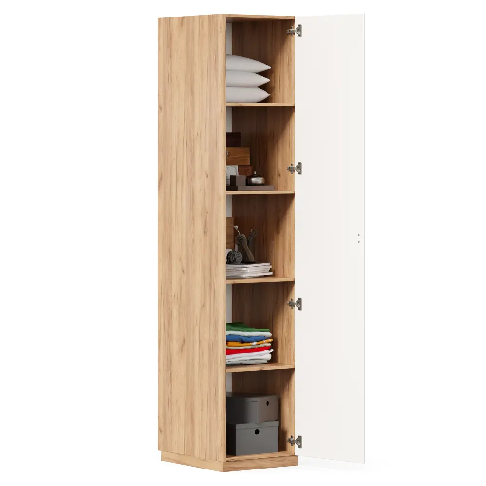 Шкаф одностворчатый Бари (Дуб Золотой/Белый) ЛД | Интернет магазин Масса Мебель