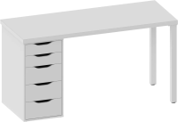 Cтол письменный Ингар 2/5Т стол 140x75 белый (GL)