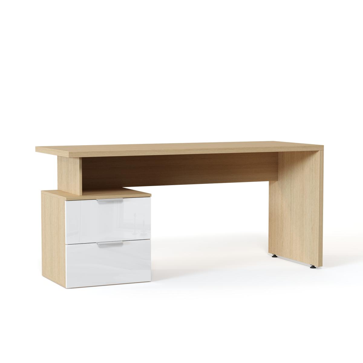 NEO Стол опирающийся на тумбу Н=500мм. 1600х750х600 белый глянец