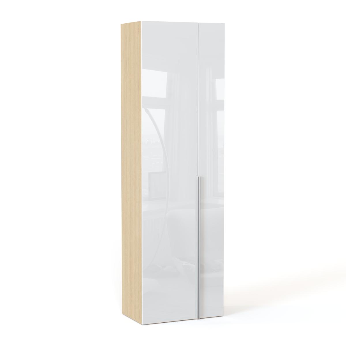 NEO Шкаф двухдверный с торцевой штангой  750х2460х430 белый глянец