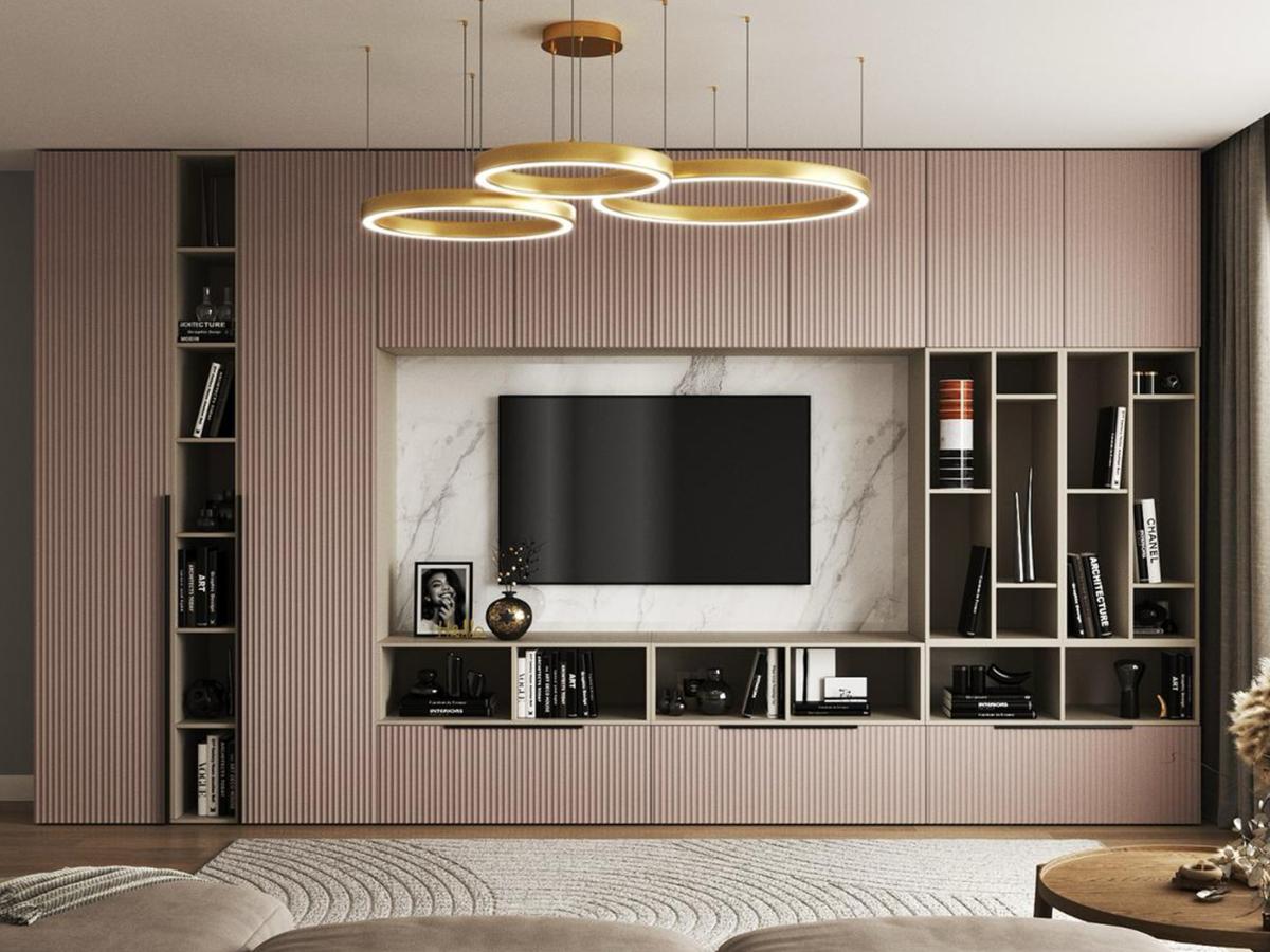 Гостиная NEO-1 кашемир, фасад море грей MASSA