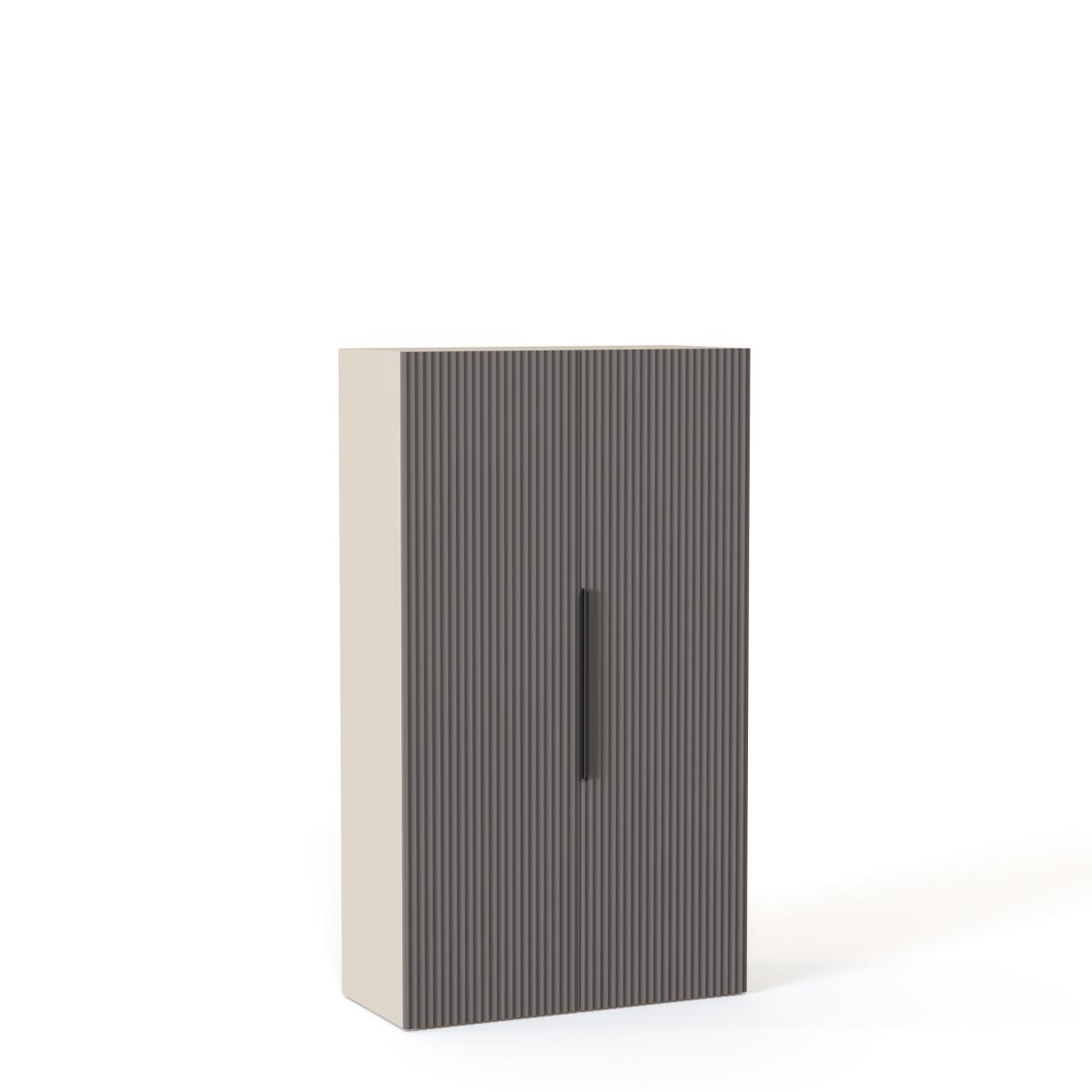 NEO Шкаф двухдверный с торцевой штангой  1000х1740х430 с рифленым фасадом серый