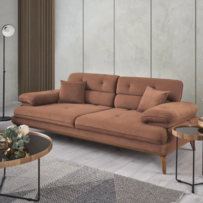 Диван прямой Bella велюр (Турция) (Красный)