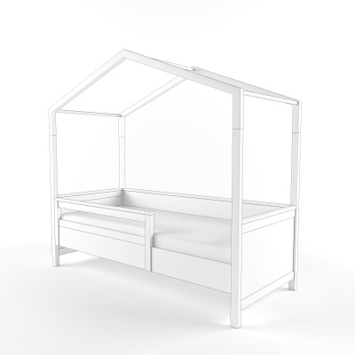 Кровать домик Литл Форест с бортиком (POP)