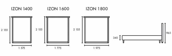 Кровать двухспальная 160Х200 IZON BASE синий (FD)