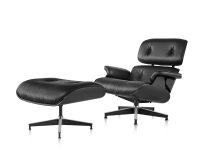 Кресло для отдыха Eames Style Lounge Chair (черная кожа/черный орех)