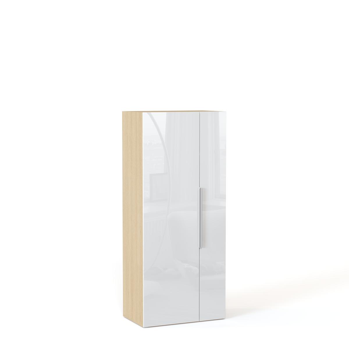 NEO Шкаф двухдверный с торцевой штангой  750х1740х430 белый глянец