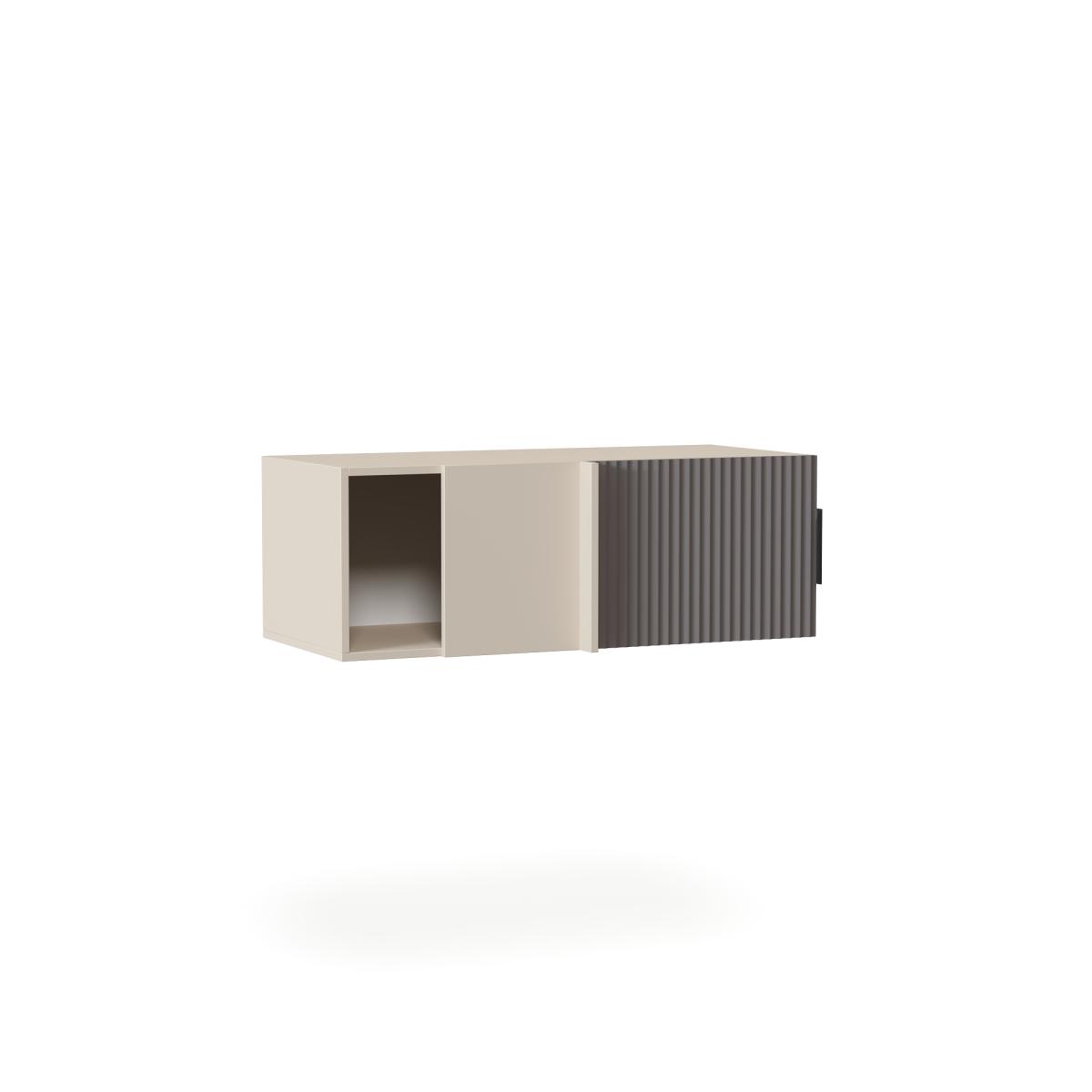 NEO Антресоль для углового шкафа  (унификация- левая\правая) 1000х360х430 с рифленым фасадом серый