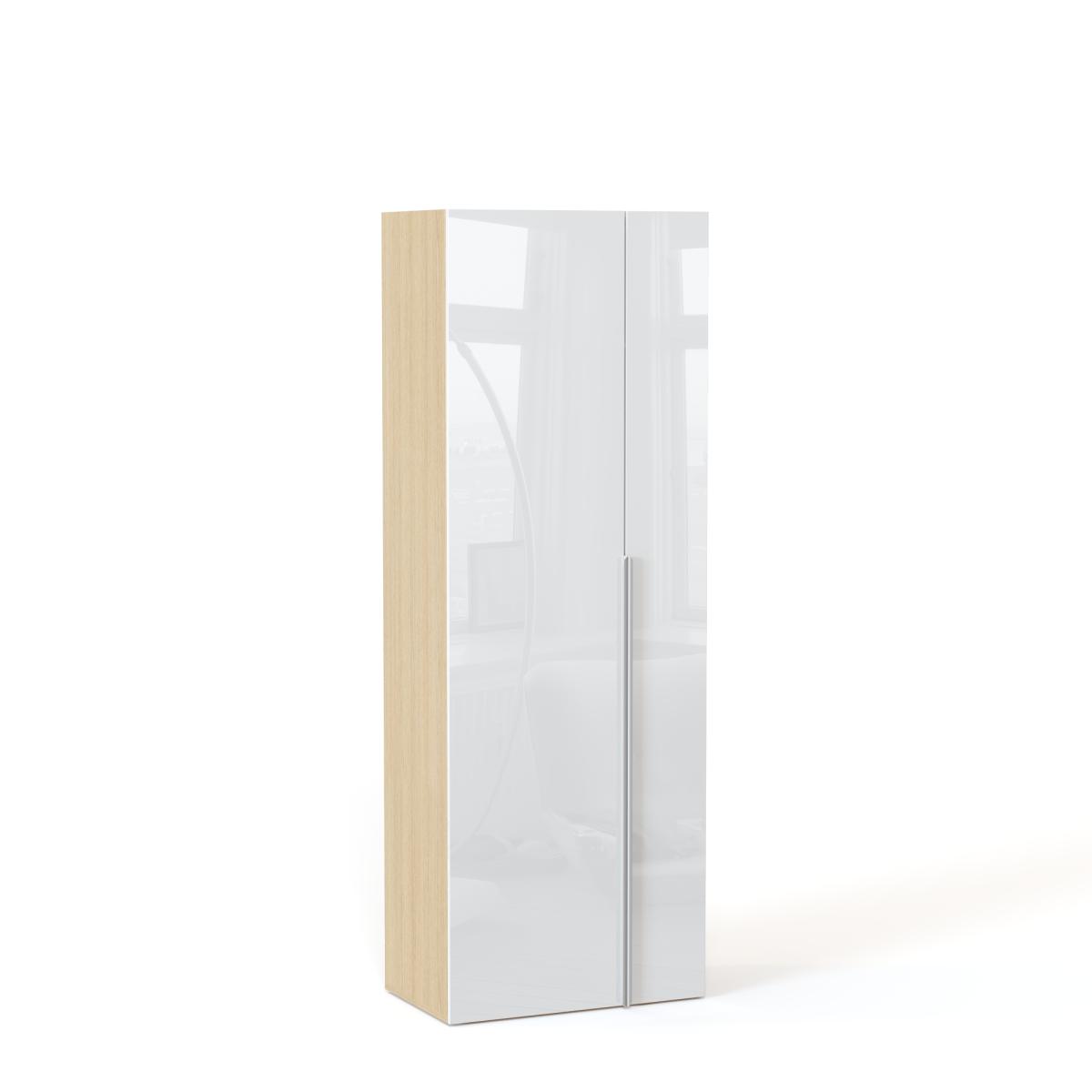 NEO Шкаф двухдверный с торцевой штангой  750х2100х430 белый глянец