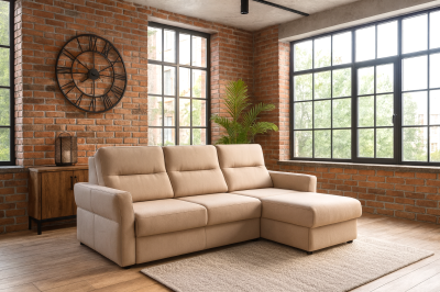 Диван угловой Палермо (Серо-бежевый)