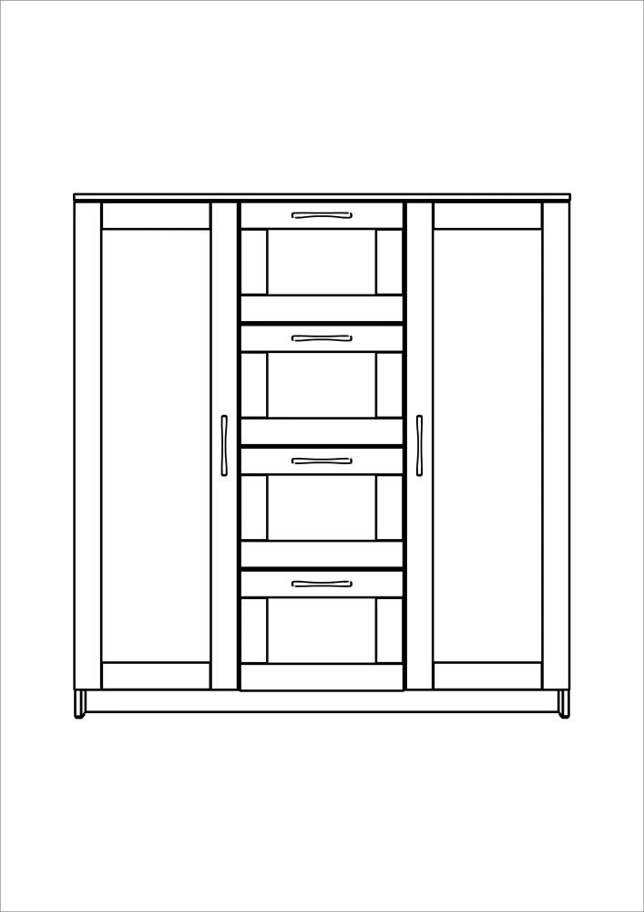 Тумба Сириус 2 двери и 4 ящика 117х123 дуб сонома (GL) | Интернет магазин Масса Мебель
