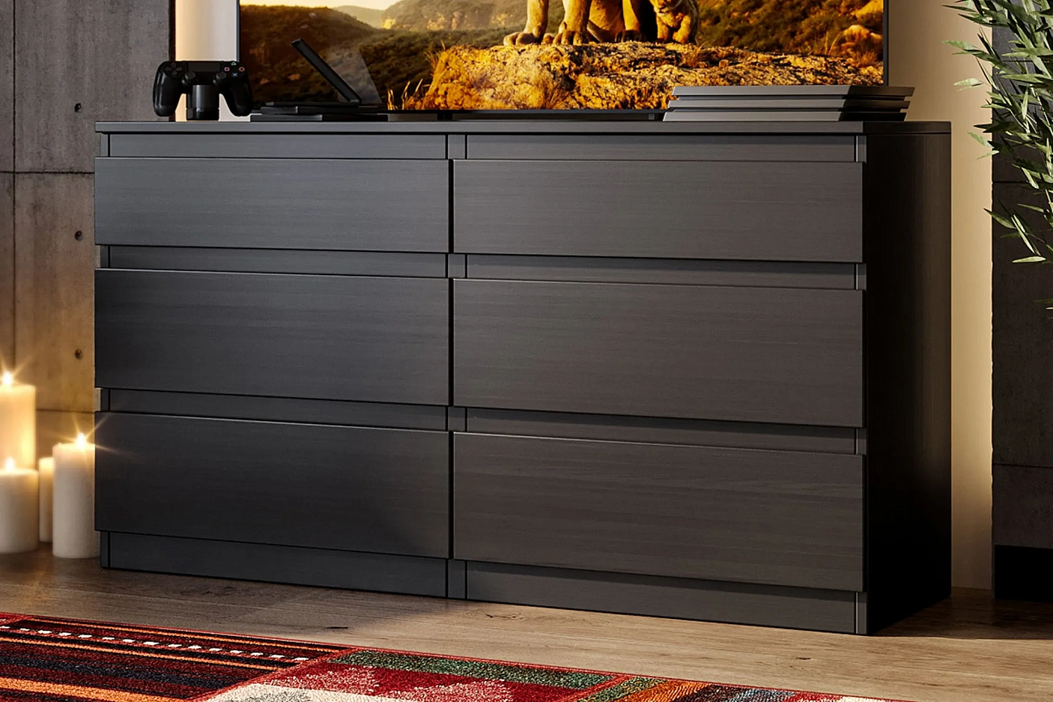 Комод Кастор 6 ящиков венге 71Х129 (GL)