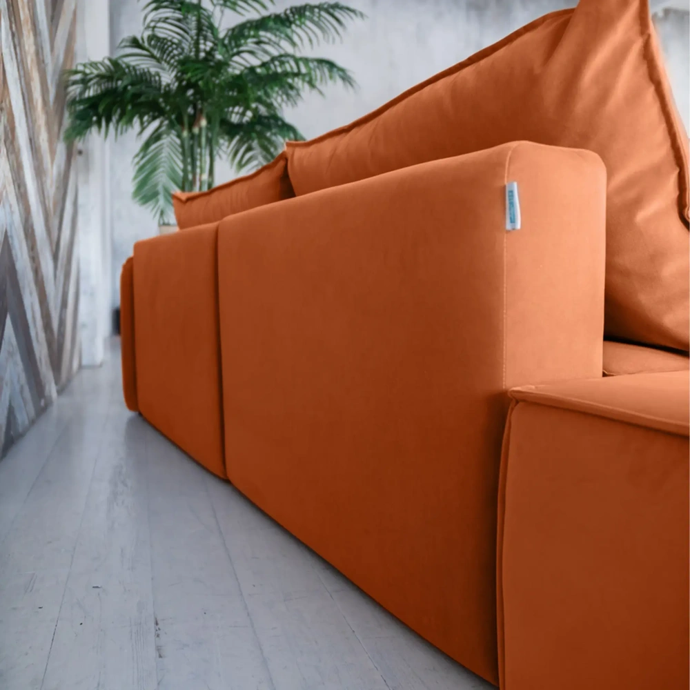 Диван  Портленд прямой с банкеткой терракотовый (DO) | Интернет магазин Масса Мебель