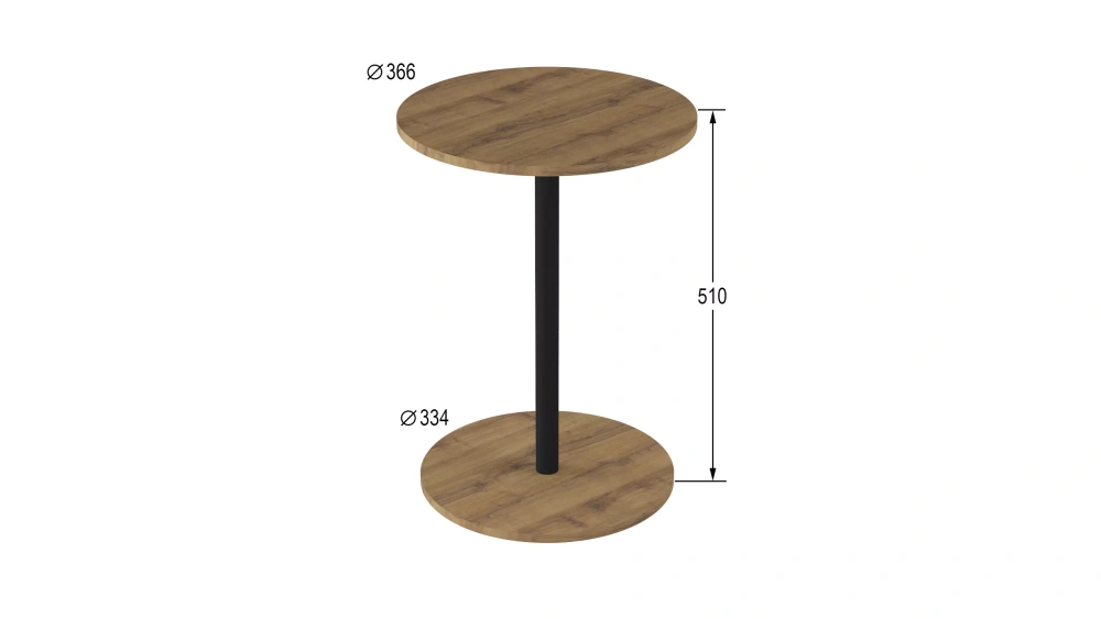 Стол журнальный Кат дуб вотан (KL) - интернет магазин Масса Мебель