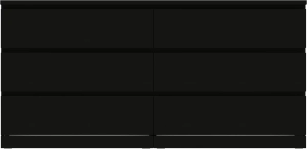 Комод Варма 6 ящиков шпон ясень черный 160х78 (GL) 