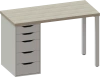 Cтол письменный Ингар 1/5Т стол 120x75 белый/дуб беленый(GL)
