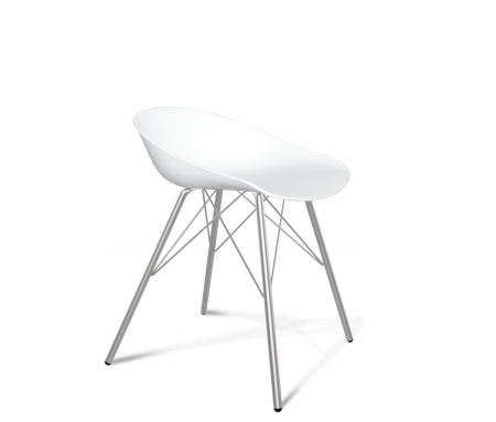 Стул SHT-ST19/S37 на металлокаркасе белый / хром лак (SHF)