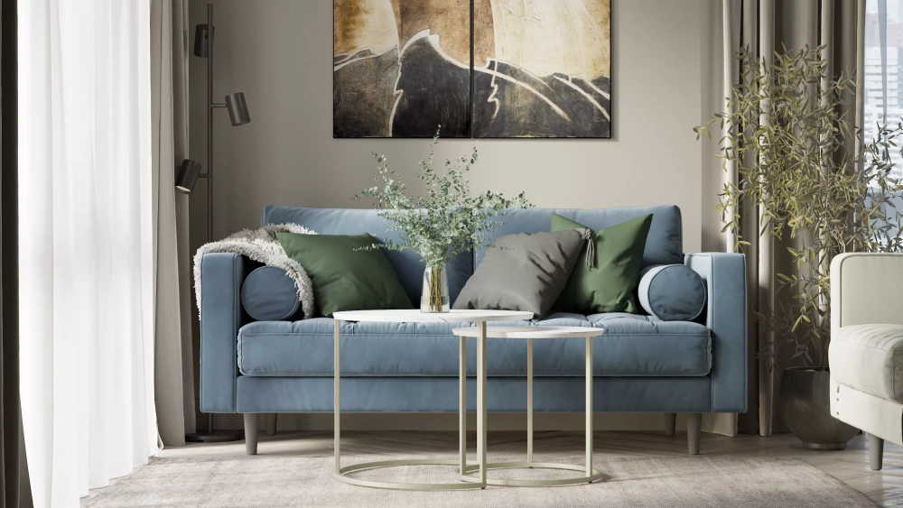 Комплект столов журнальных "Лесли" 2 шт. белый мрамор (KL) Комплект столов журнальных "Лесли" 2 шт. белый мрамор (KL) | Интернет магазин Масса Мебель