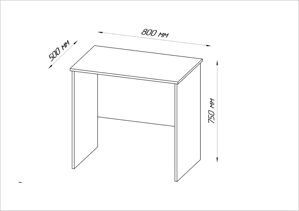 Cтол письменный КАСТОР 80х50 белый (GL) | Интернет магазин Масса Мебель