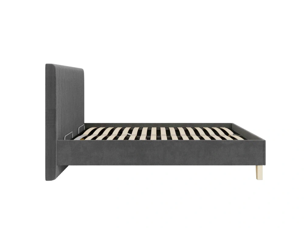 Кровать мягкая двуспальная Бари 160 х200 с подъёмным механизмом (Neo 25 Серый/Велюр) ЛД - интернет магазин Масса Мебель