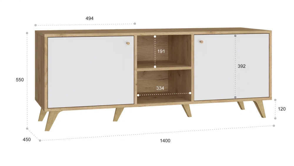 Комплект мебели в гостиную Ирма ИР-001 дуб крафт/белый структурный (COM) | Интернет магазин Масса Мебель