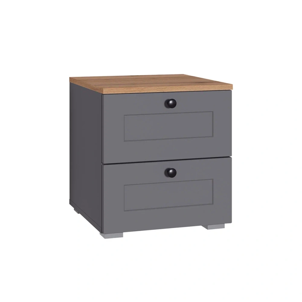 Комплект мебели в спальню Остин №1 Серый Графит/ Дуб Золотой (Mob) | Интернет магазин Масса Мебель