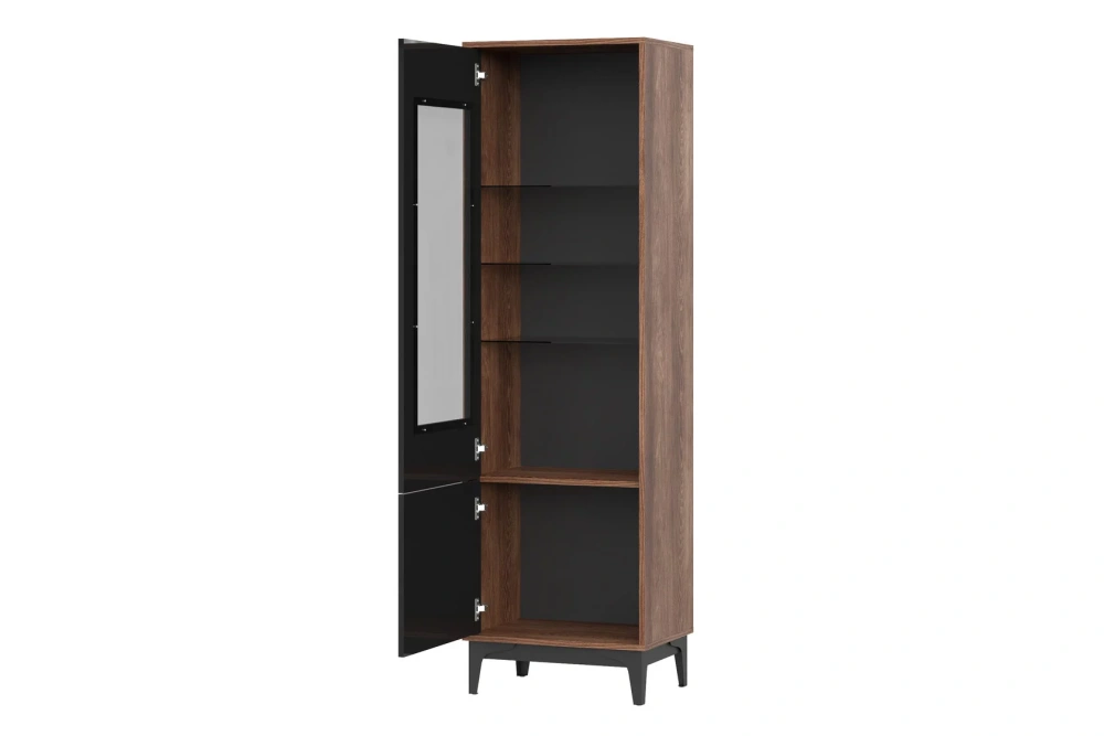 Шкаф-витрина Brass ШКС-1 черный глянец/каштан (NK) Шкаф-витрина Brass ШКС-1 черный глянец/каштан (NK) | Интернет магазин Масса Мебель