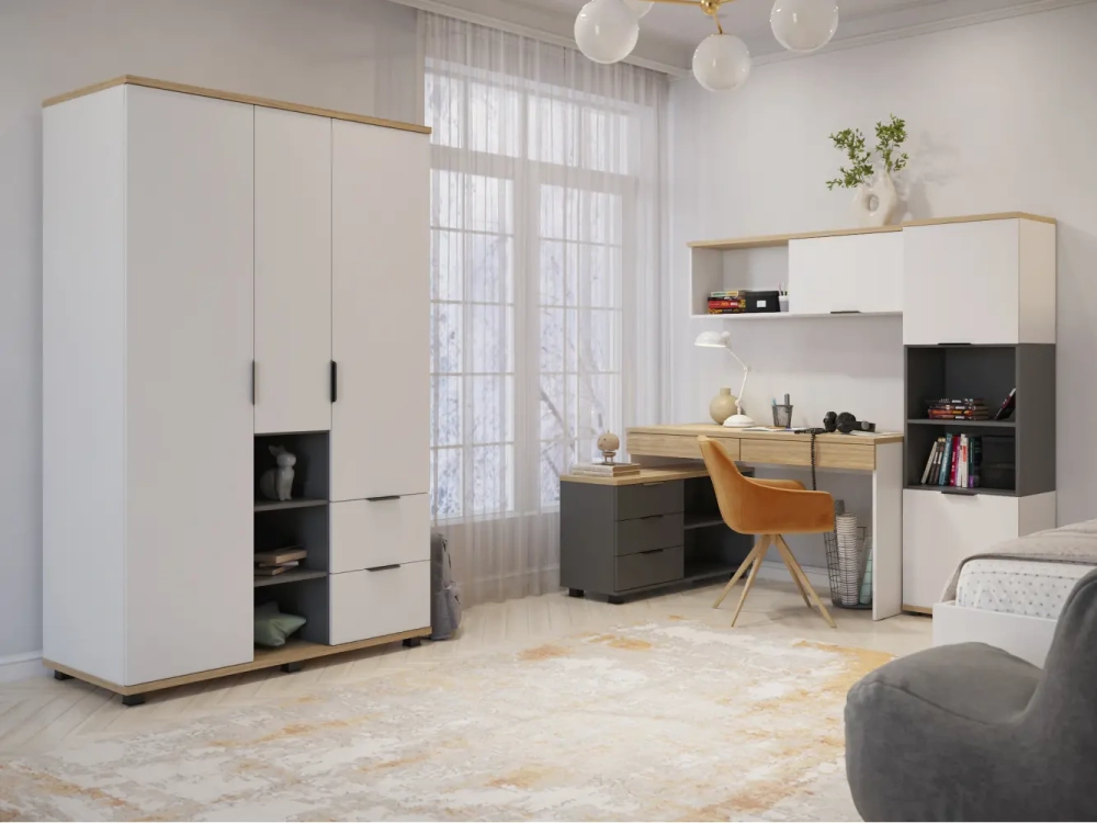 Полка навесная СкайЛайт с откидным ящиком (COM) | Интернет магазин Масса Мебель