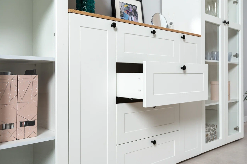 Шкаф-витрина Остин 16.394.02  Белый шагрень/Дуб Золотой (Mob) | Интернет магазин Масса Мебель