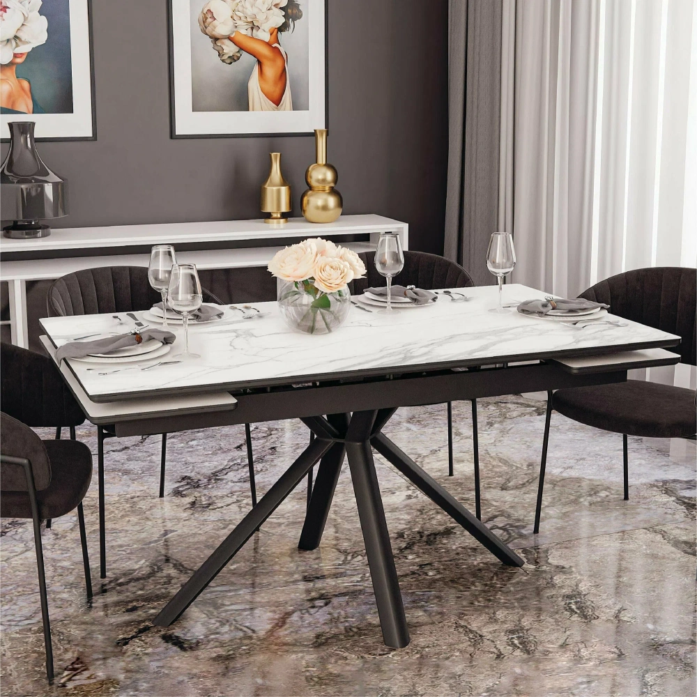 Стол обеденный раскладной Крона (Белый матовый) Стол обеденный раскладной Крона (Белый матовый)