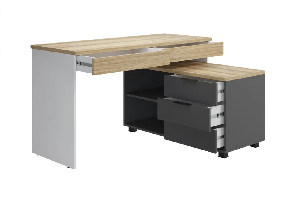Стол письменный СкайЛайт с выдвижной тумбой правый (COM) | Интернет магазин Масса Мебель
