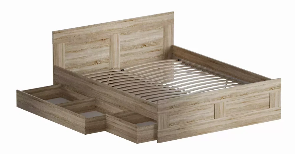 Кровать двуспальная Сириус 160х200 сонома (GL) | Интернет магазин Масса Мебель