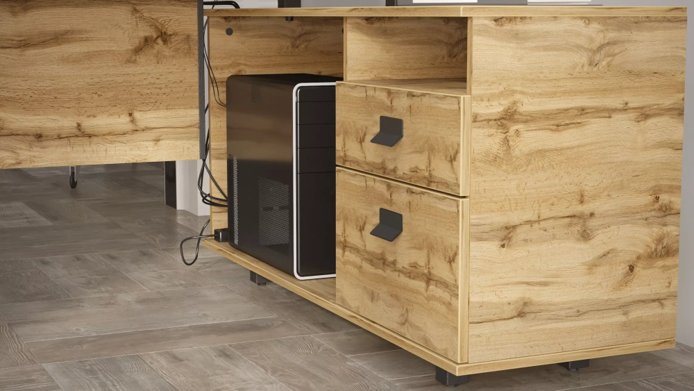 Рабочий стол Хардвиг СР01 ЛДСП дуб вотан (KL) - интернет магазин Масса Мебель