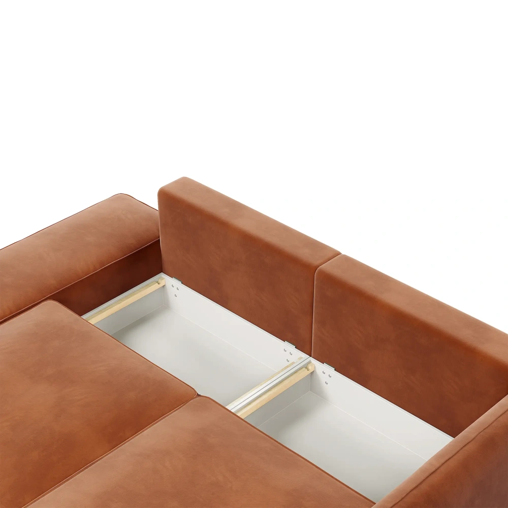 Диван  Портленд прямой с банкеткой терракотовый (DO) | Интернет магазин Масса Мебель