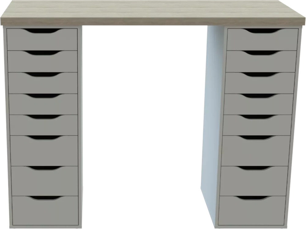 Cтол письменный Ингар 2/88 140x106 белый/дуб беленый (GL) | Интернет магазин Масса Мебель