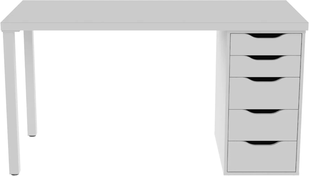 Cтол письменный Ингар 2/5Т стол 140x75 белый (GL) - интернет магазин Масса Мебель