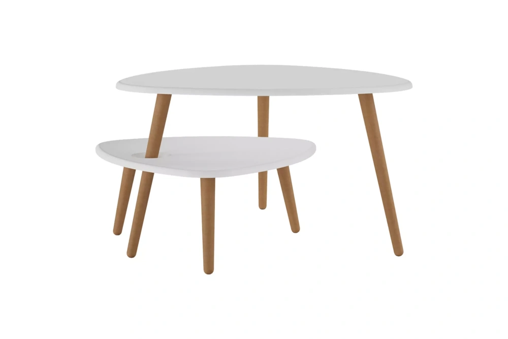 Комплект столов журнальных "Стилгрей" 2 шт. белый (KL) Комплект столов журнальных "Стилгрей" 2 шт. белый (KL) | Интернет магазин Масса Мебель