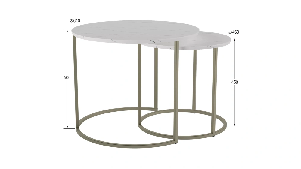 Комплект столов журнальных "Лесли" 2 шт. белый мрамор (KL) Комплект столов журнальных "Лесли" 2 шт. белый мрамор (KL) | Интернет магазин Масса Мебель